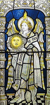 Vitraliu cu Sfantul Uriel din Catedrala Chester 