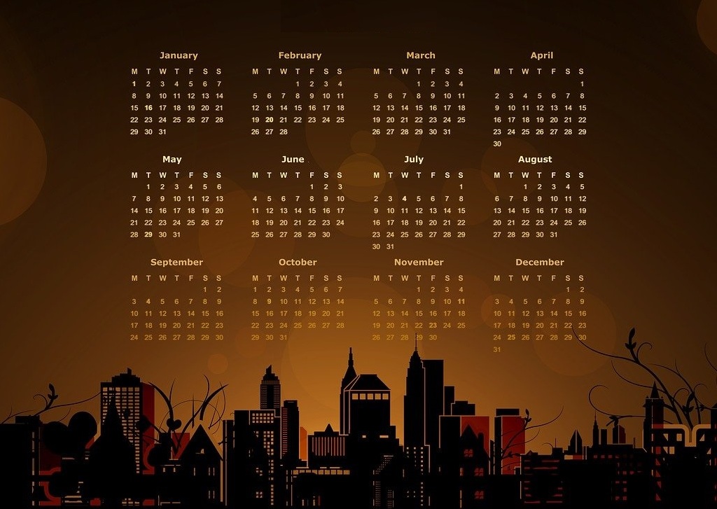 Calendar cu lunile anului