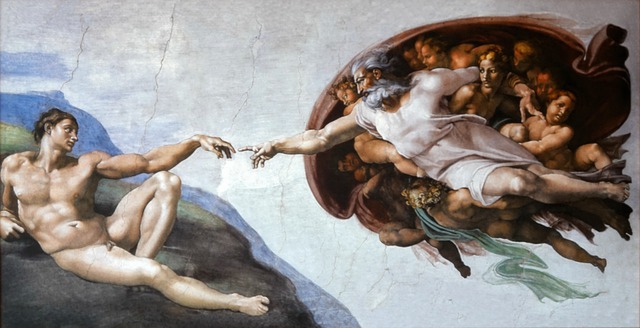 Crearea lui Adam pictură murală de Michelangelo