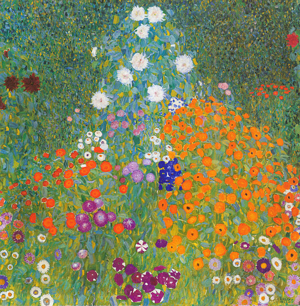 Grădina cu flori- pictură de Gustav Klimt