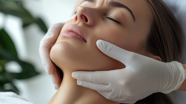 Masaj facial pentru o femeie frumoasa