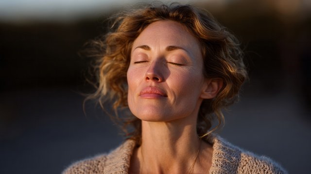 Femeie senina si relaxata