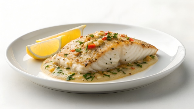 Halibut cu lamaie si unt