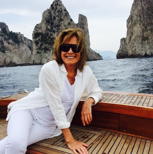 Linda Gray, în vacanță cu barca