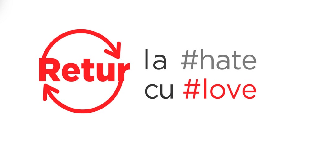 Sigla campaniei „Retur la hate cu love”, organizată de Sameday