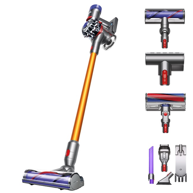 Capetele și accesoriile pe care le are aspiratorul vertical Dyson V8 Absolute +