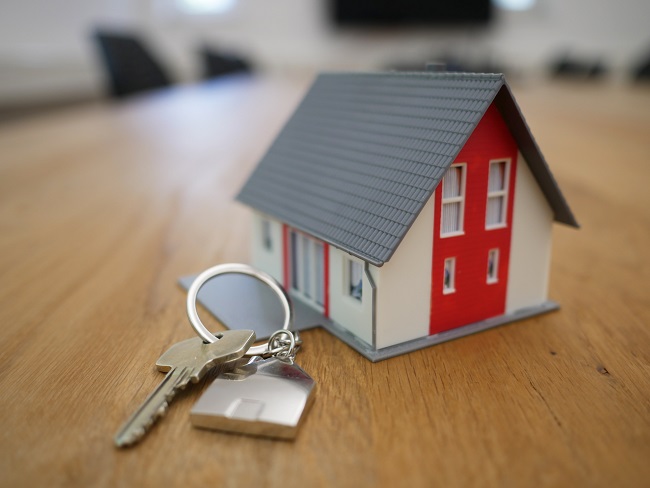 Cheile și miniatura unei case - ilustrație locuință nouă.