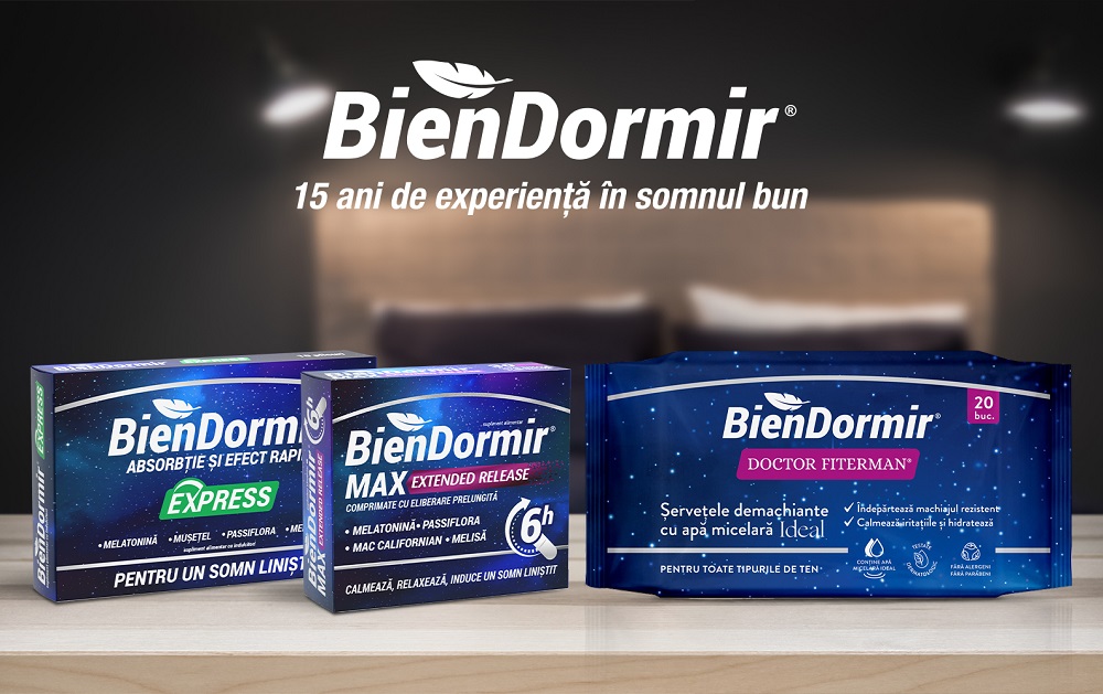 Comprimate, plictulețe și servețele demachiante din gama BienDormir.