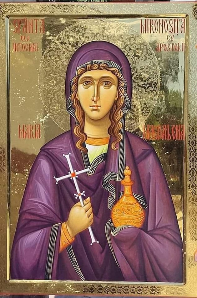 Icoana Sfintei Mironosițe, întocmai cu Apostolii, Maria Magdalena
