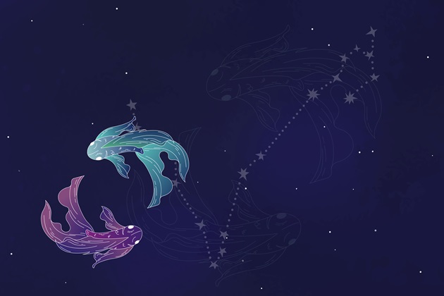 Ilustrația zodiei Pești și a constelației acestui semn