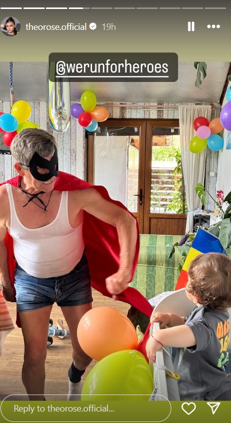 Ioan Diaconu, tatăl lui Theo Rose, costumat în Batman la petrecerea aniversată a nepotului său