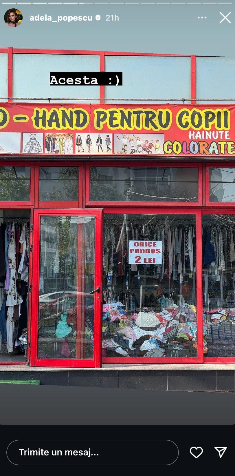 Magazinul second hand pentru copii, din Slatina, în care a intrat Adela Popescu
