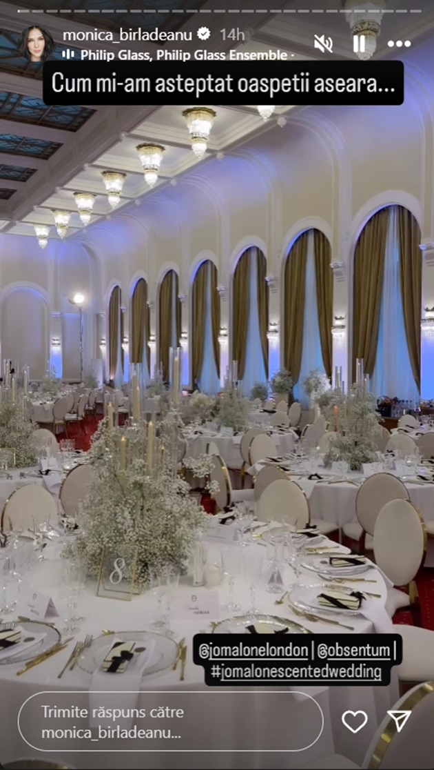 Sala de evenimente de la Palatul Snagov în care au făcut nunta Monica Bîrlădeanu și Valeriu Gheorghiță