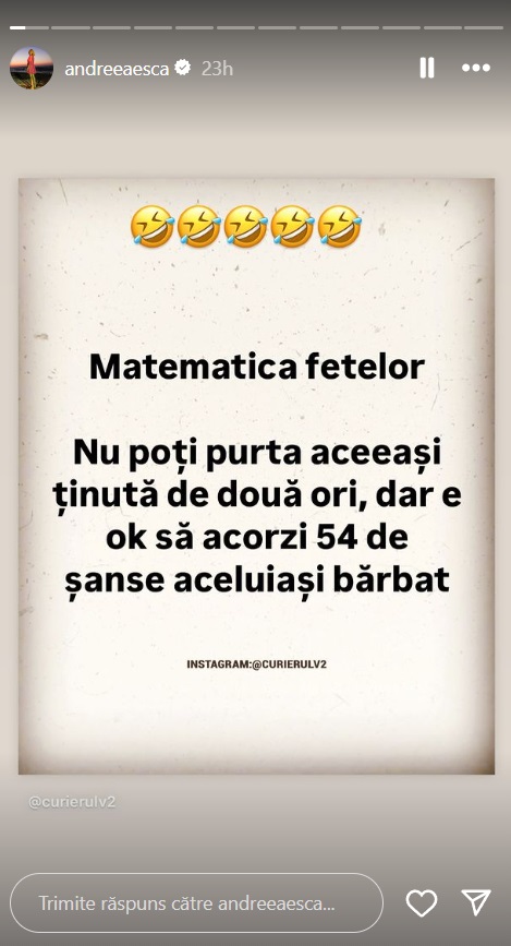 Mesajul cu subînțeles transmis de Andreea Esca după despărțirea fiicei sale