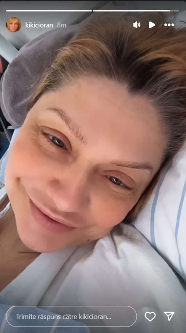 Cristina Cioran pe patul de spital, după ce a adus pe lume cel de-al doilea copil