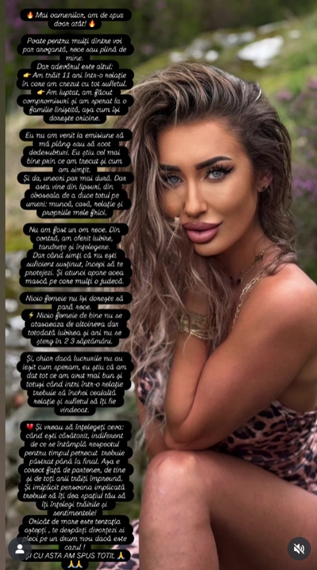 Mesajul integral transmis de Maria Avram pe Instagram, după ce soțul ei a picat în ispită și s-a sărutat cu Oana Monea