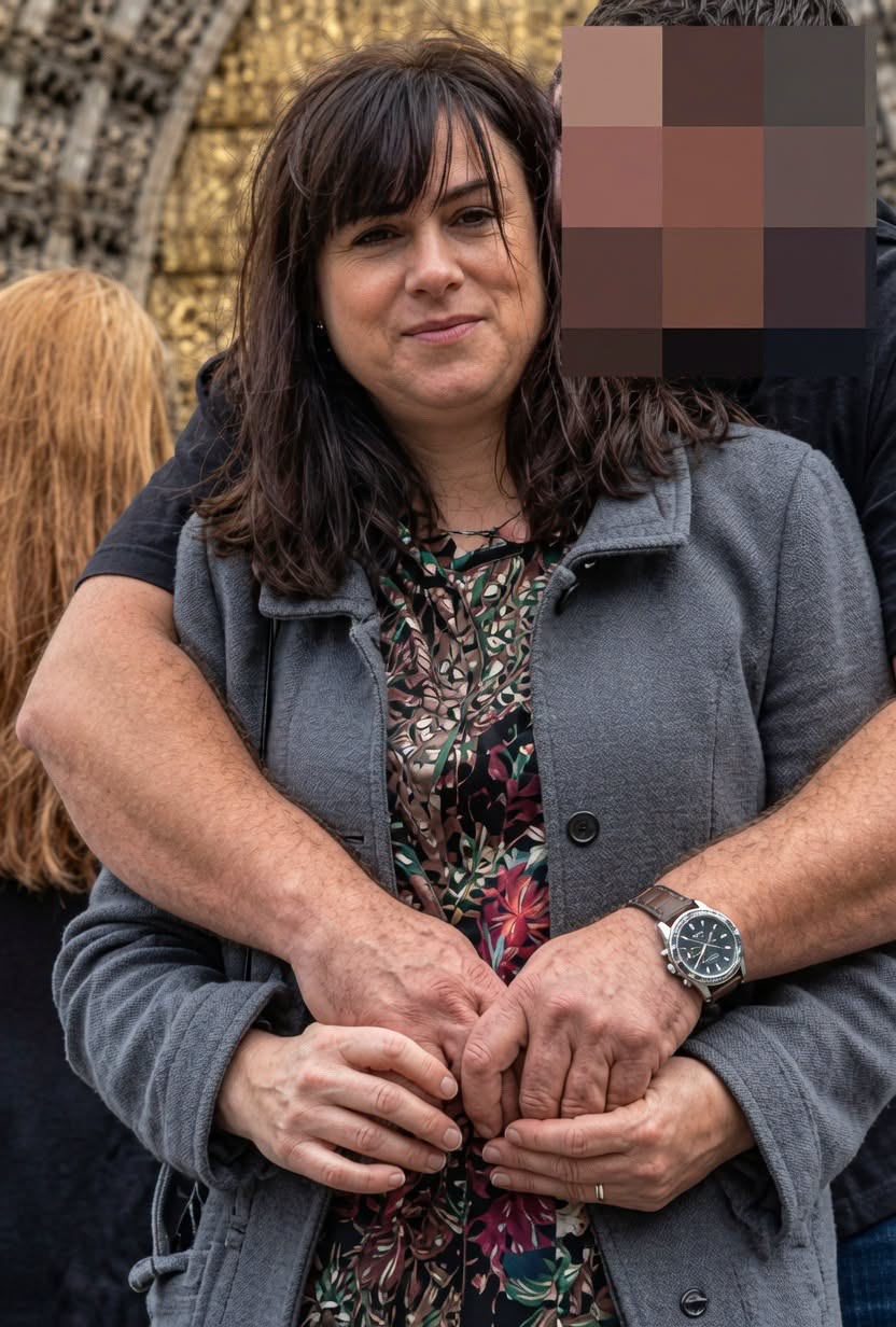 Mihaela&nbsp;Belecciu &icirc;n brațele soțului ei, țin&acirc;ndu-l de m&acirc;ini