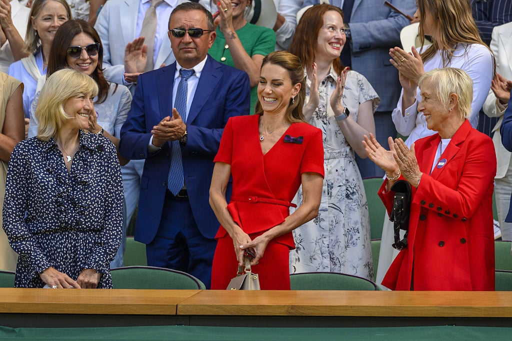 Simona Halep și Dorin Mateiu &icirc;n loja regală de la Wimbledon, &icirc;n spatele prințesei Kate Middleton