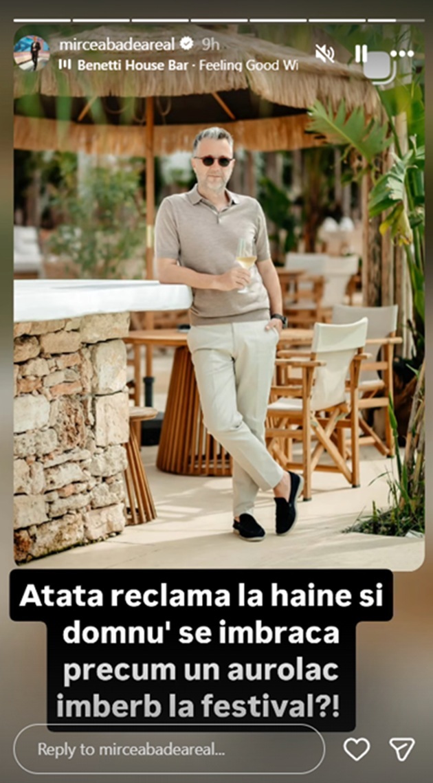 Postarea lui Mircea Badea în care ironizează ținuta lui Andi Moisescu, îmbrăcat în culori deschise, purtând ochelari de soare și mocasini