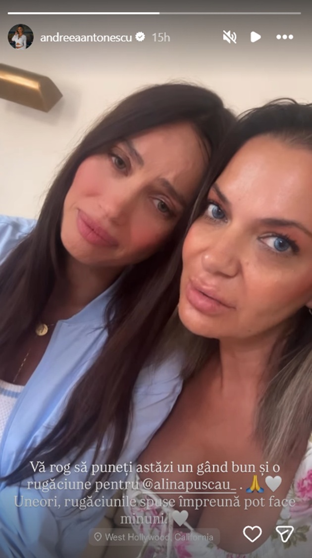 Alina Pușcău plângând alături de Andreea Antonescu, în timp ce se filmau pentru InstaStory