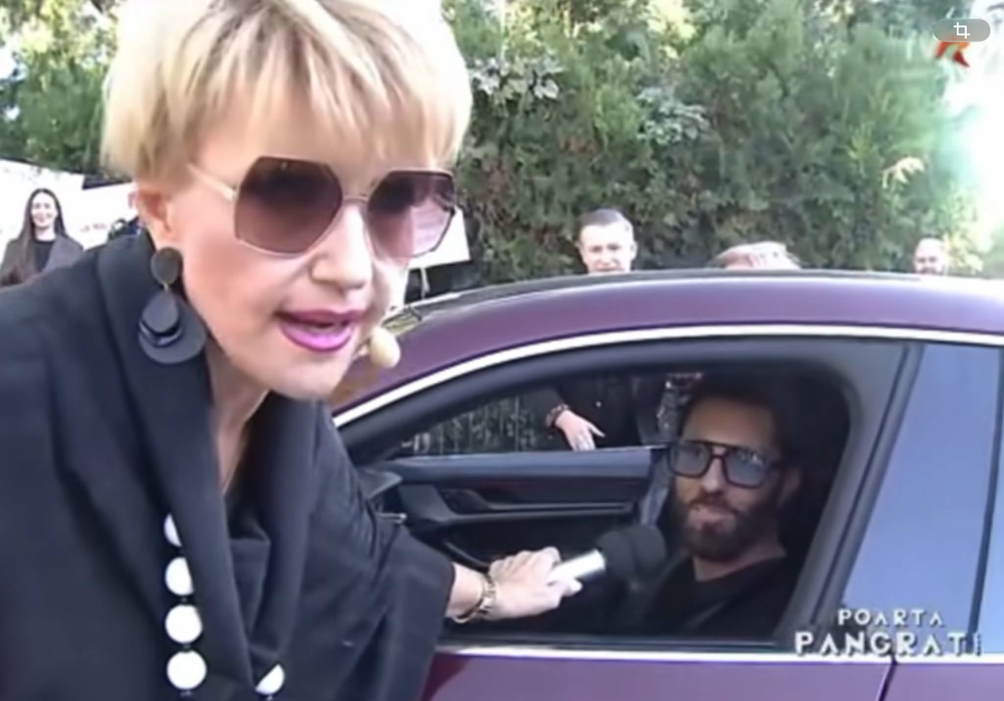 Marina Almășan alături de Tudor Bota în emisiunea Poarta Pangrati, unde acesta și-a făcut apariția cu un Porsche