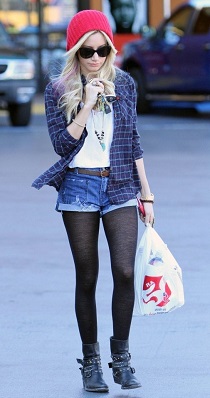 ashley tisdale biker boots