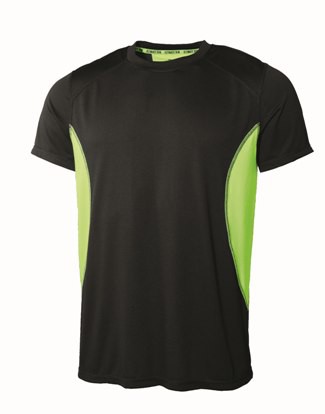 Tricou negru barbatesc cu insertii verzi-Lidl