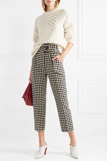 tinuta cu pantalon gingham