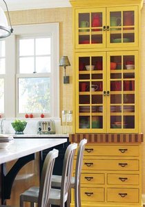 culori pentru bucatarie dulap galben