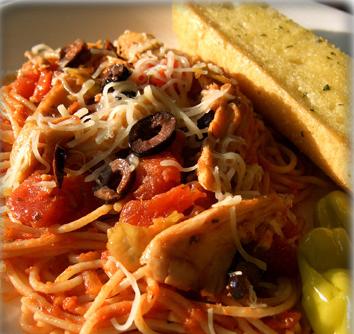 Spaghete cu pui