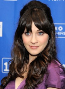 poza coafura Zooey Deschanel