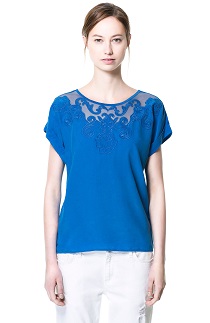 top cu broderie zara