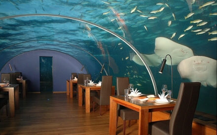 restaurant luxos ciudat acvatic insulele maldive hilton conrad