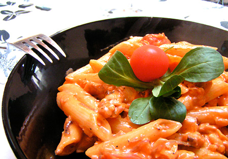 Penne salmone