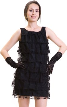 poza rochie eleganta din dantela cu volane