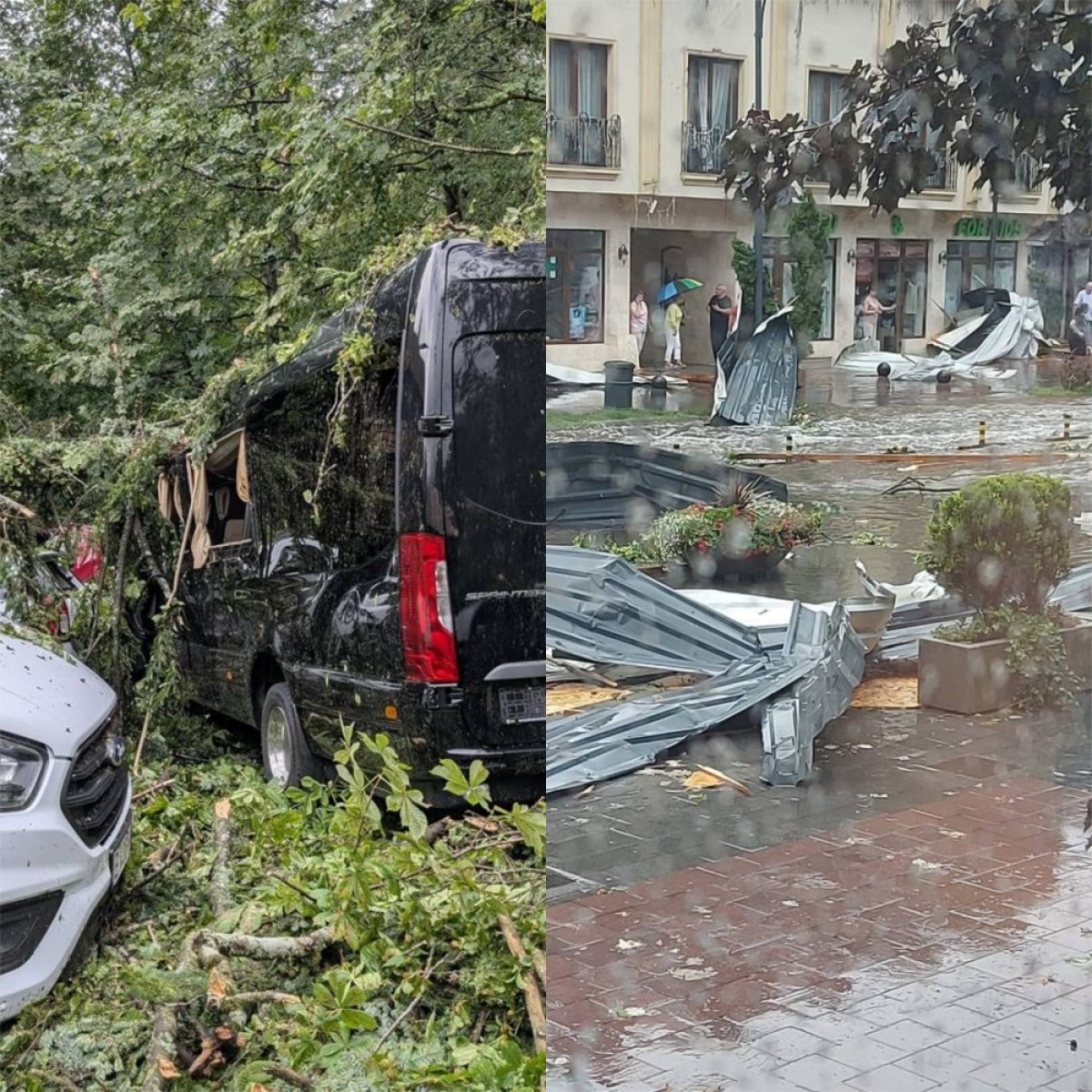 Imagini apocaliptice în Sinaia. Stațiunea este devastată de furtunile recente