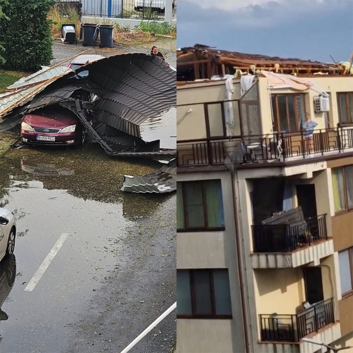 Furtuna a făcut ravagii în Otopeni! O femeie a fost ucisă în propria casă de acoperișul unei alte clădiri