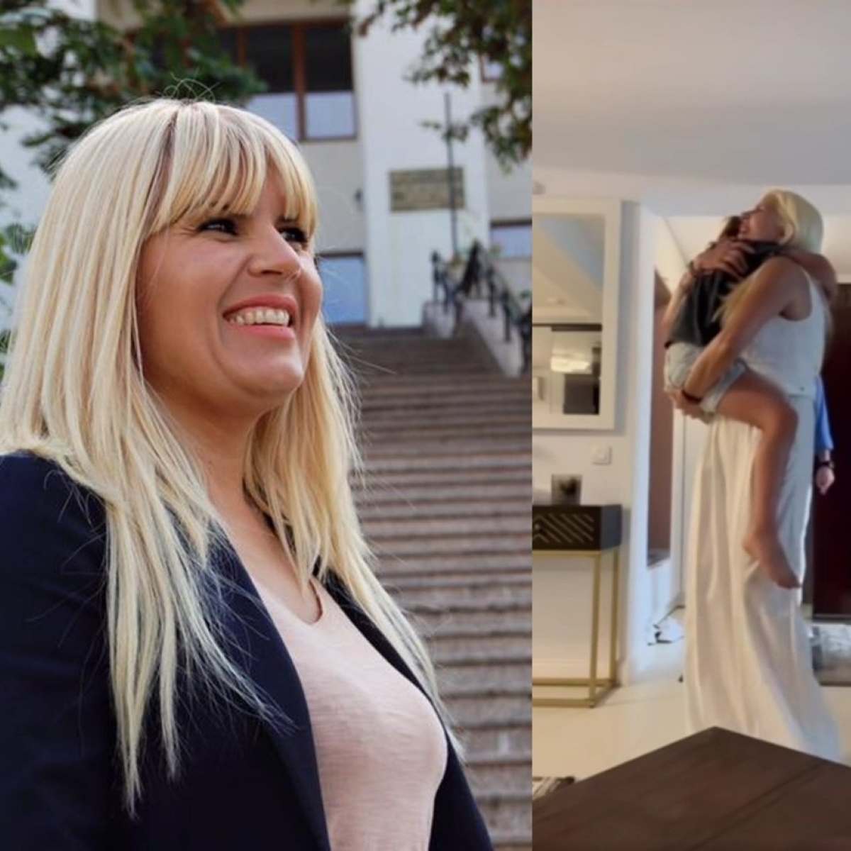 Eva, fiica Elenei Udrea, copleșită de emoții când și-a văzut mama acasă, după patru ani de închisoare. Au plâns și s-au strâns în brațe