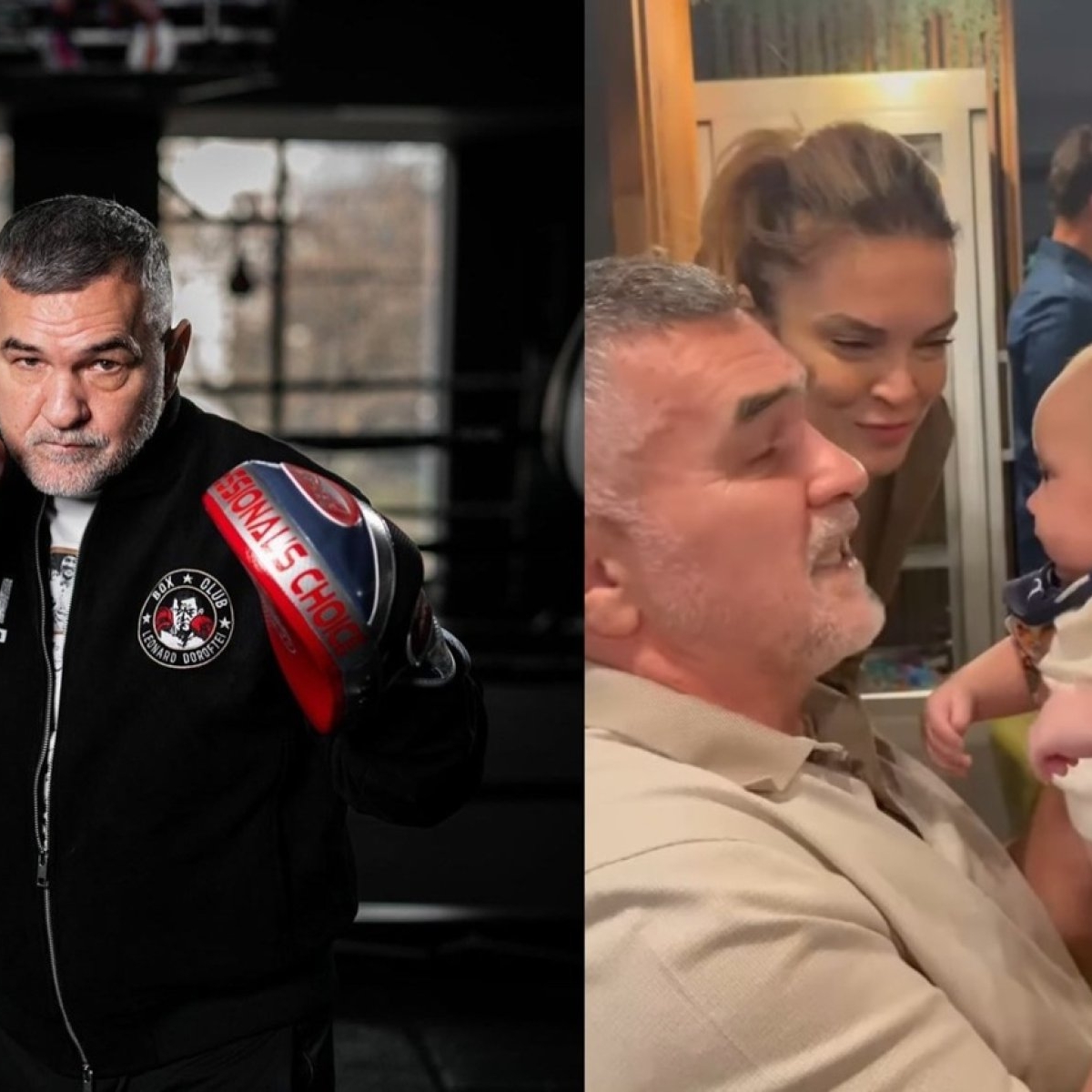 Primele imagini cu nepotul lui Leonard Doroftei. „Moșu" este topit, nu-și mai încape în piele de fericire