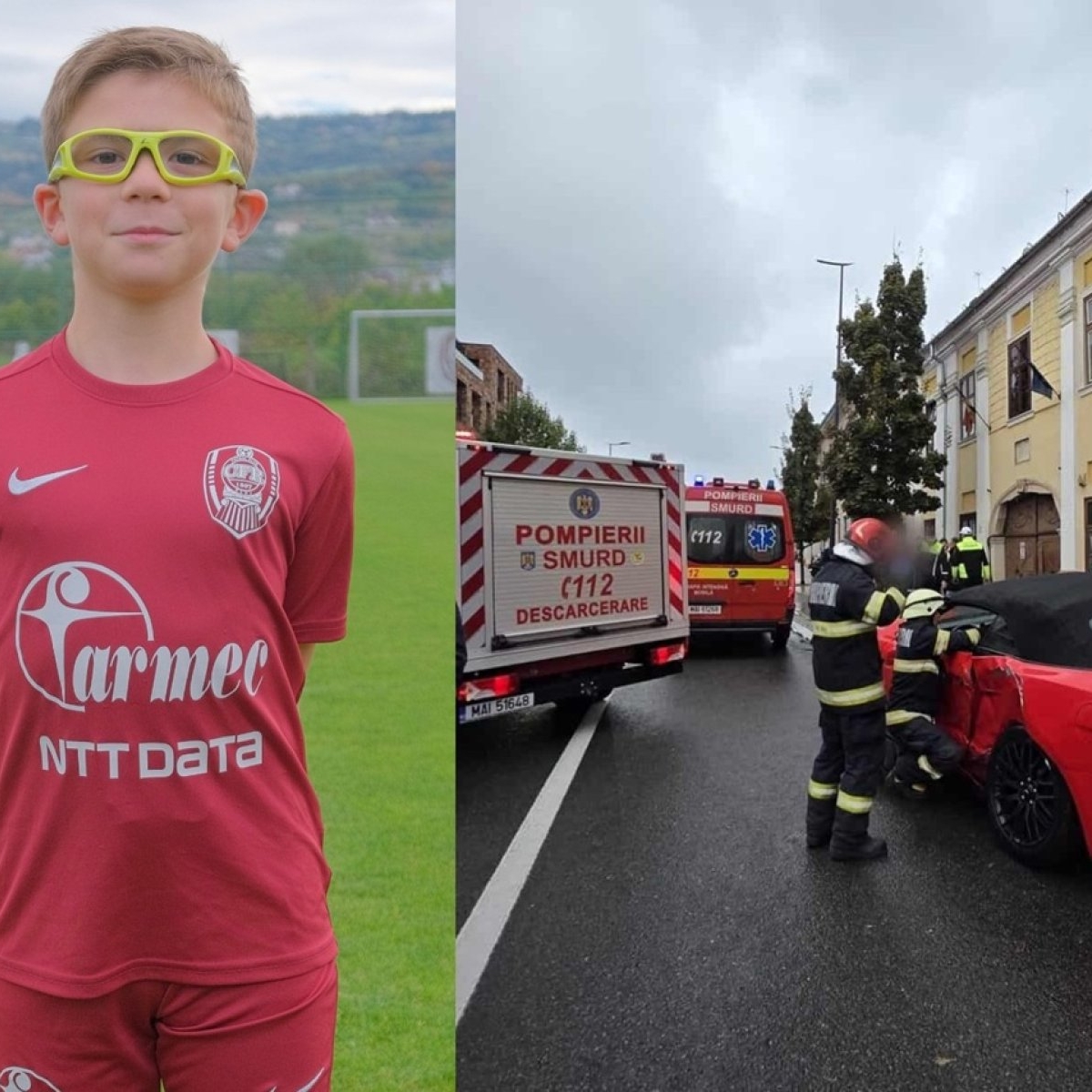 Eduard, un băiețel de 12 ani din Cluj, a fost lovit de o mașină în timp ce se afla pe trotuar cu mama lui