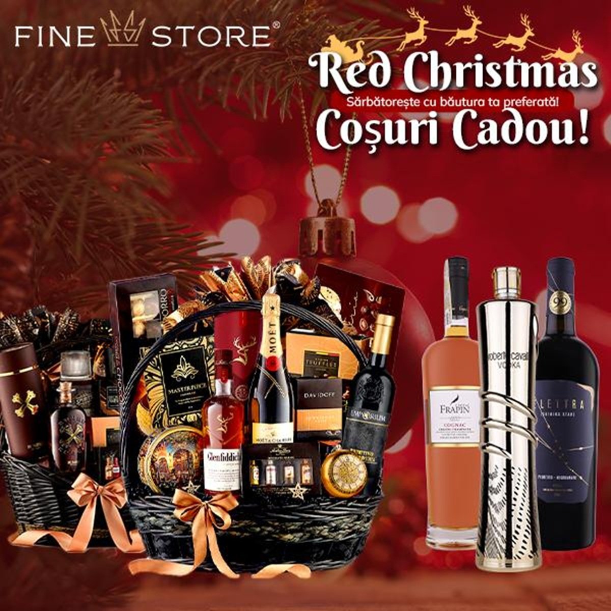 Răsfață-i cu stil pe cei dragi de sărbători! FineStore, sursa ta de inspirație pentru cadouri elegante și băuturi premium de Crăciun