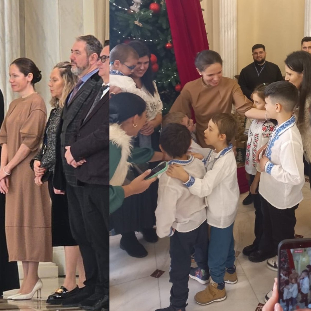 Mirabela Grădinaru a primit colindători la Cotroceni. Partenera lui Nicușor Dan a ascultat colindele copiilor cu ochii în lacrimi, în prag de sărbători