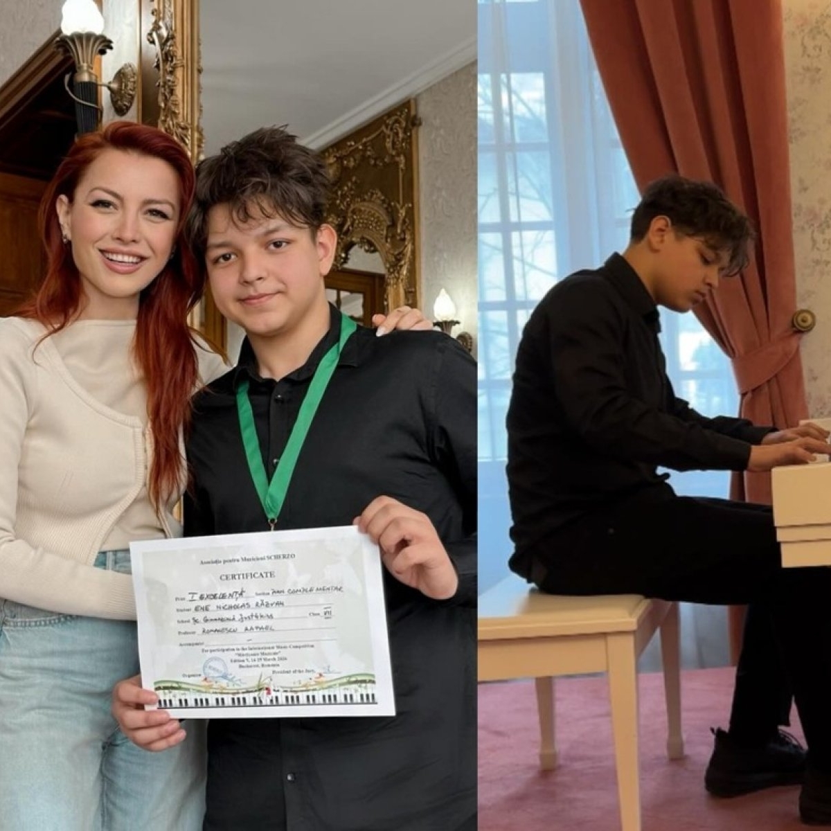 Fiul Elenei Gheorghe i-a cucerit pe fanii mamei sale. Nicholas are 14 ani și cântă impecabil la pian