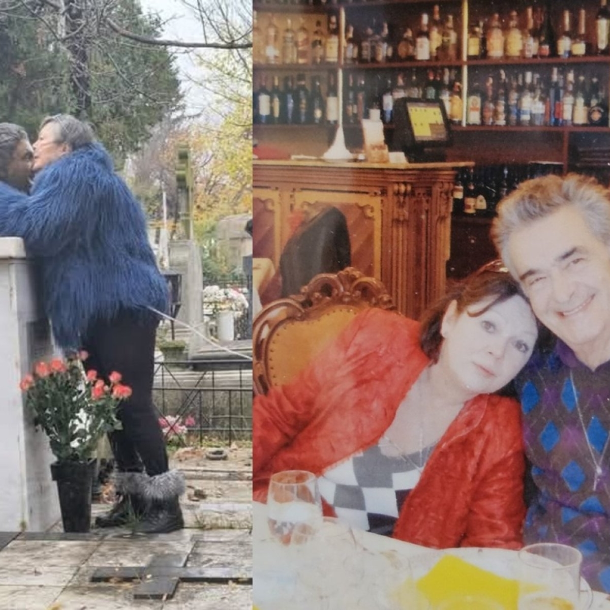 Imaginile durerii cu Anca Pandrea la mormântul lui Iurie Darie, în ziua în care ar fi împlinit 97 de ani. „Ce dor îmi e de tine”