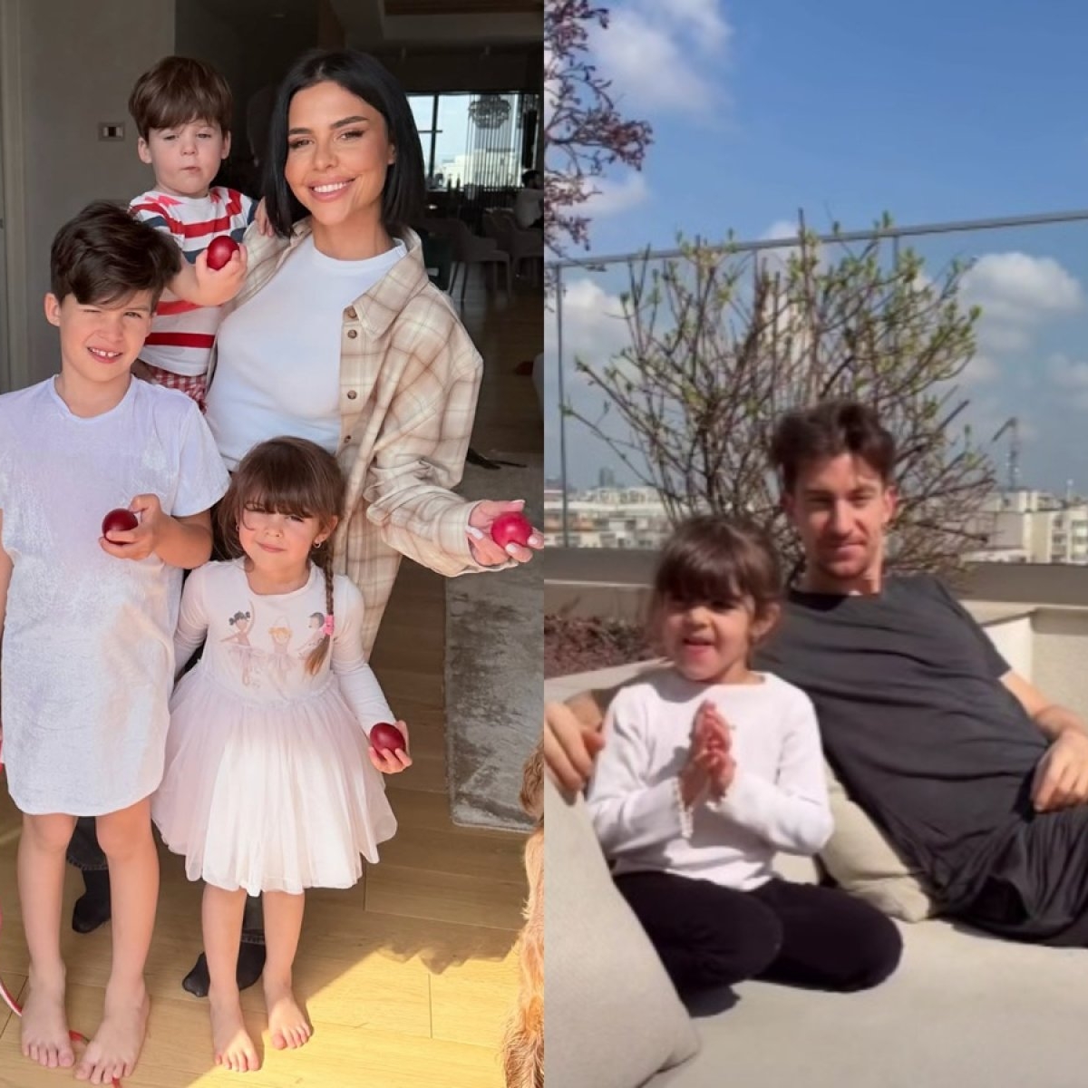 Andreea Popescu și Rareș Cojoc, din nou împreună de dragul copiilor. Vedeta s-a întors în vila de lux de Paște