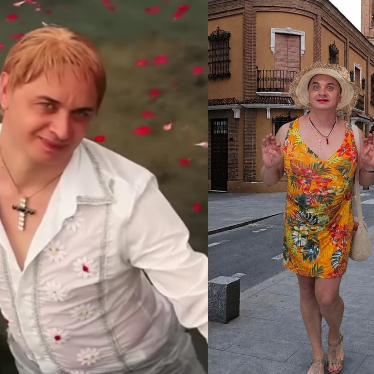 Cristi din Banat, apariție total neașteptată în rochie scurtă și pălărie la biserică. „M-au lăsat în pace să aprind câteva lumânări”
