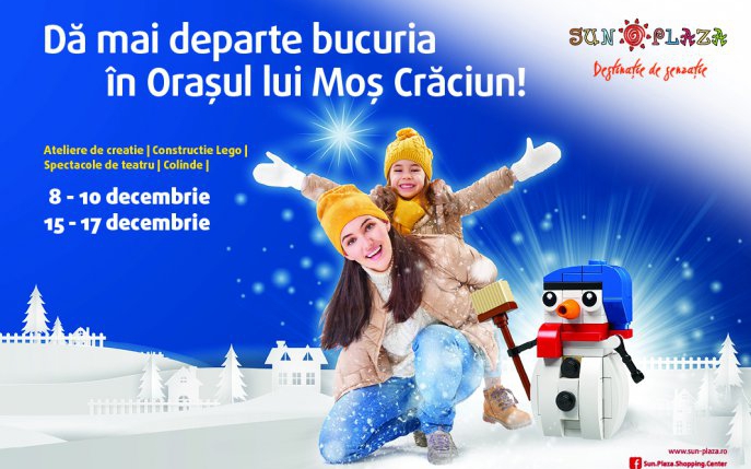 Orașul Crăciunului în Sun Plaza: fabrică de jucării,  Moș Crăciun, magie, lectură de povești