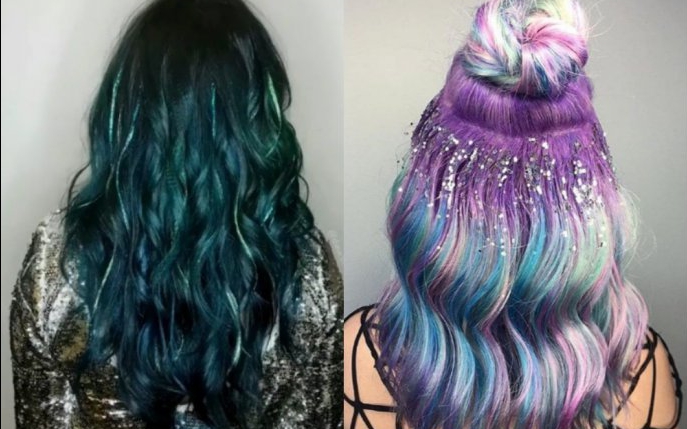 Glitterage, tehnica de colorare a părului care a înlocuit balayage-ul în 2018
