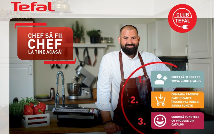 Înscrie-te în Club Tefal, acumulează puncte și alege-ți produsele din catalog