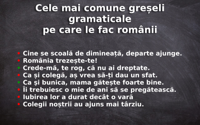 Cele mai comune greșeli gramaticale pe care le fac românii